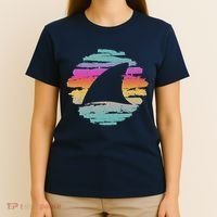 Colorful Distressed Shark Fin T-Shirt thumb 4