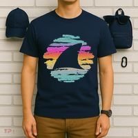 Colorful Distressed Shark Fin T-Shirt thumb 6