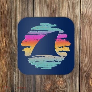 Colorful Distressed Shark Fin Coaster