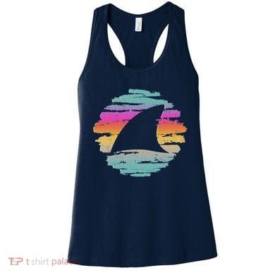 Colorful Distressed Shark Fin Women's Tank Top