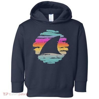 Colorful Distressed Shark Fin Toddler Hoodie
