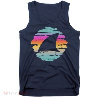 Colorful Distressed Shark Fin Tank Top