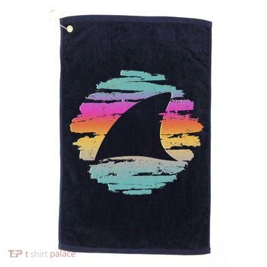 Colorful Distressed Shark Fin Golf Towel