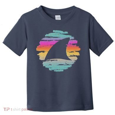 Colorful Distressed Shark Fin Toddler T-Shirt