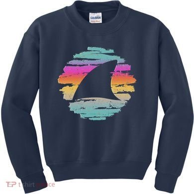 Colorful Distressed Shark Fin Kids Sweatshirt