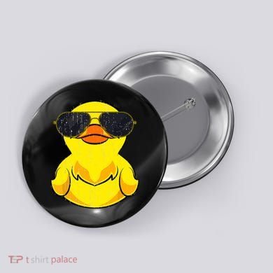 Cool Duckie Sunglasses Duckling Funny Ducky Rubber Duck Button