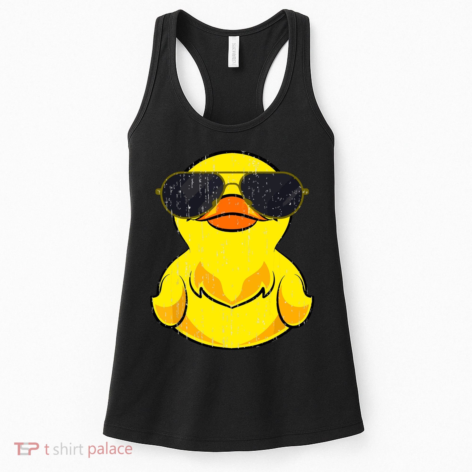 Cool Duckie Sunglasses Duckling Funny Ducky Rubber Duck Women's Tank Top