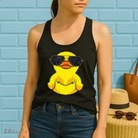 Cool Duckie Sunglasses Duckling Funny Ducky Rubber Duck Women's Tank Top thumb 2