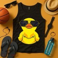 Cool Duckie Sunglasses Duckling Funny Ducky Rubber Duck Tank Top thumb 4