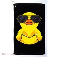 Cool Duckie Sunglasses Duckling Funny Ducky Rubber Duck Golf Towel thumb 0