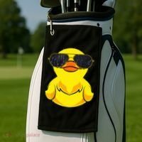 Cool Duckie Sunglasses Duckling Funny Ducky Rubber Duck Golf Towel thumb 2