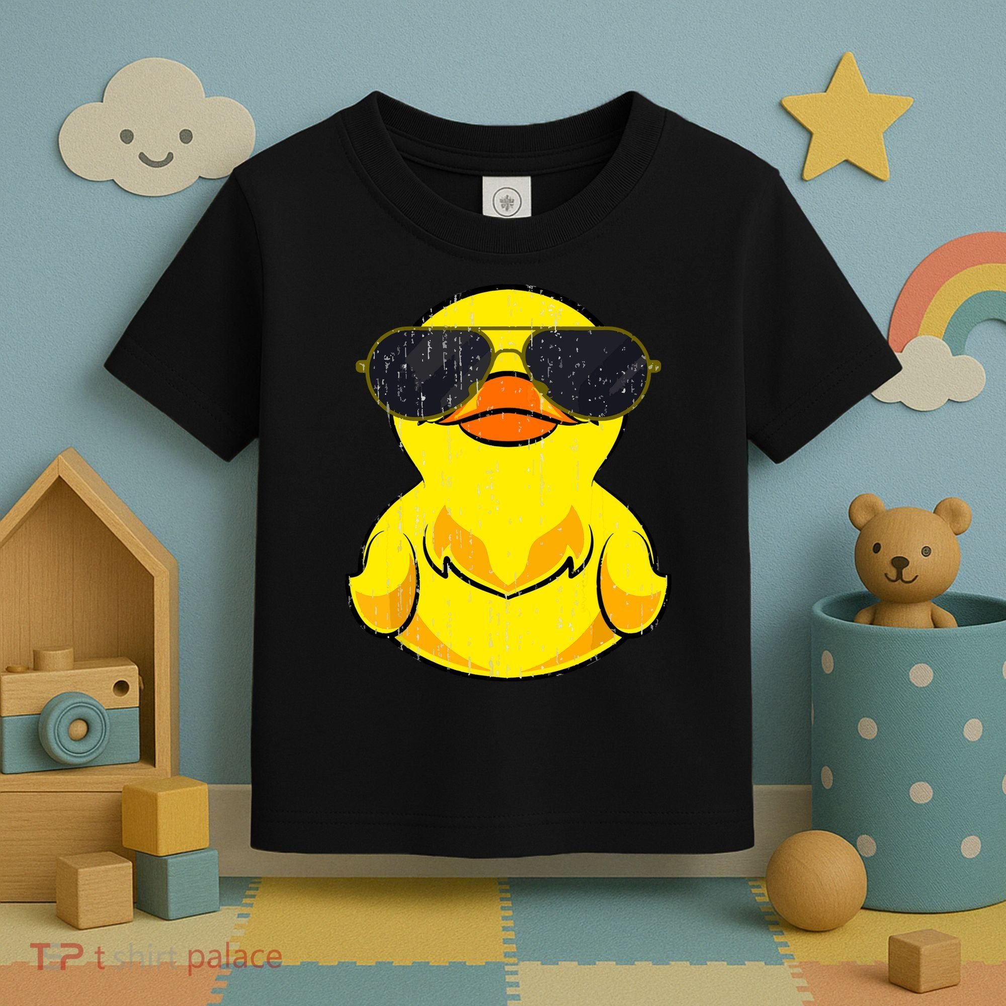Cool Duckie Sunglasses Duckling Funny Ducky Rubber Duck Toddler T-Shirt