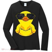 Cool Duckie Sunglasses Duckling Funny Ducky Rubber Duck Women's Long Sleeve Shirt thumb 0