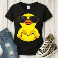 Cool Duckie Sunglasses Duckling Funny Ducky Rubber Duck Women's T-Shirt thumb 3