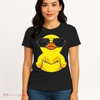 Cool Duckie Sunglasses Duckling Funny Ducky Rubber Duck Women's T-Shirt thumb 4