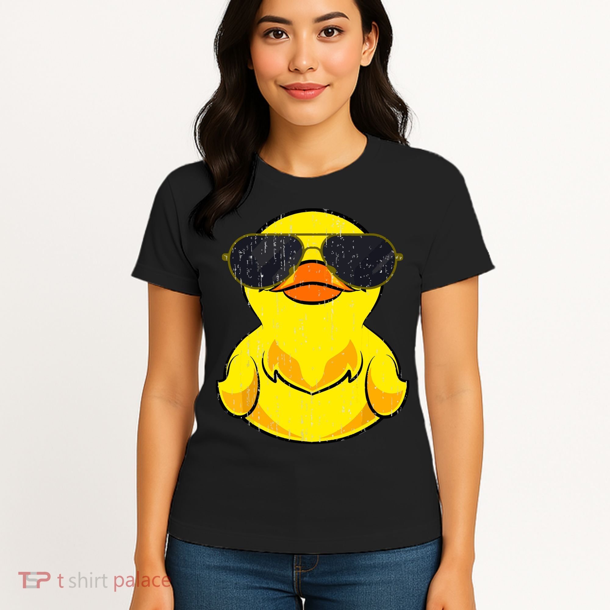 Cool Duckie Sunglasses Duckling Funny Ducky Rubber Duck Women's T-Shirt
