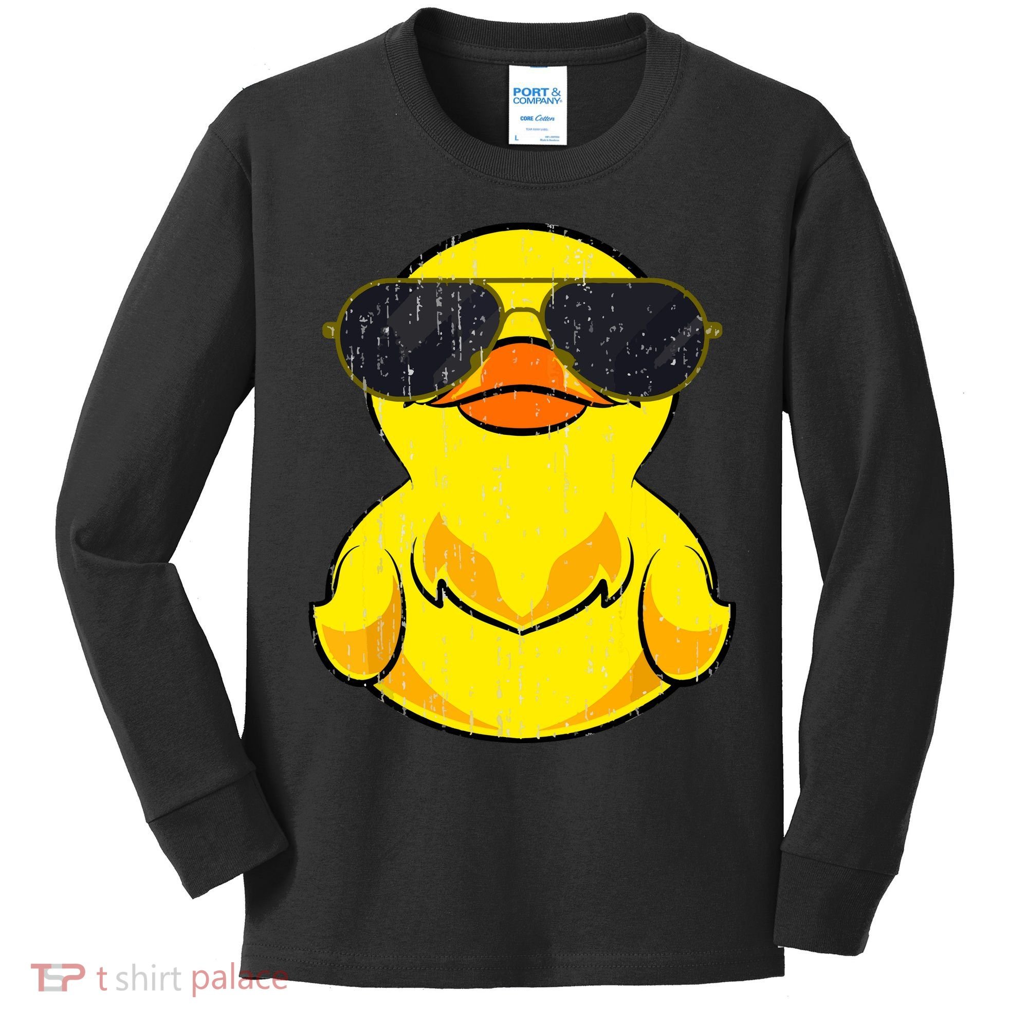 Cool Duckie Sunglasses Duckling Funny Ducky Rubber Duck Kids Long Sleeve Shirt