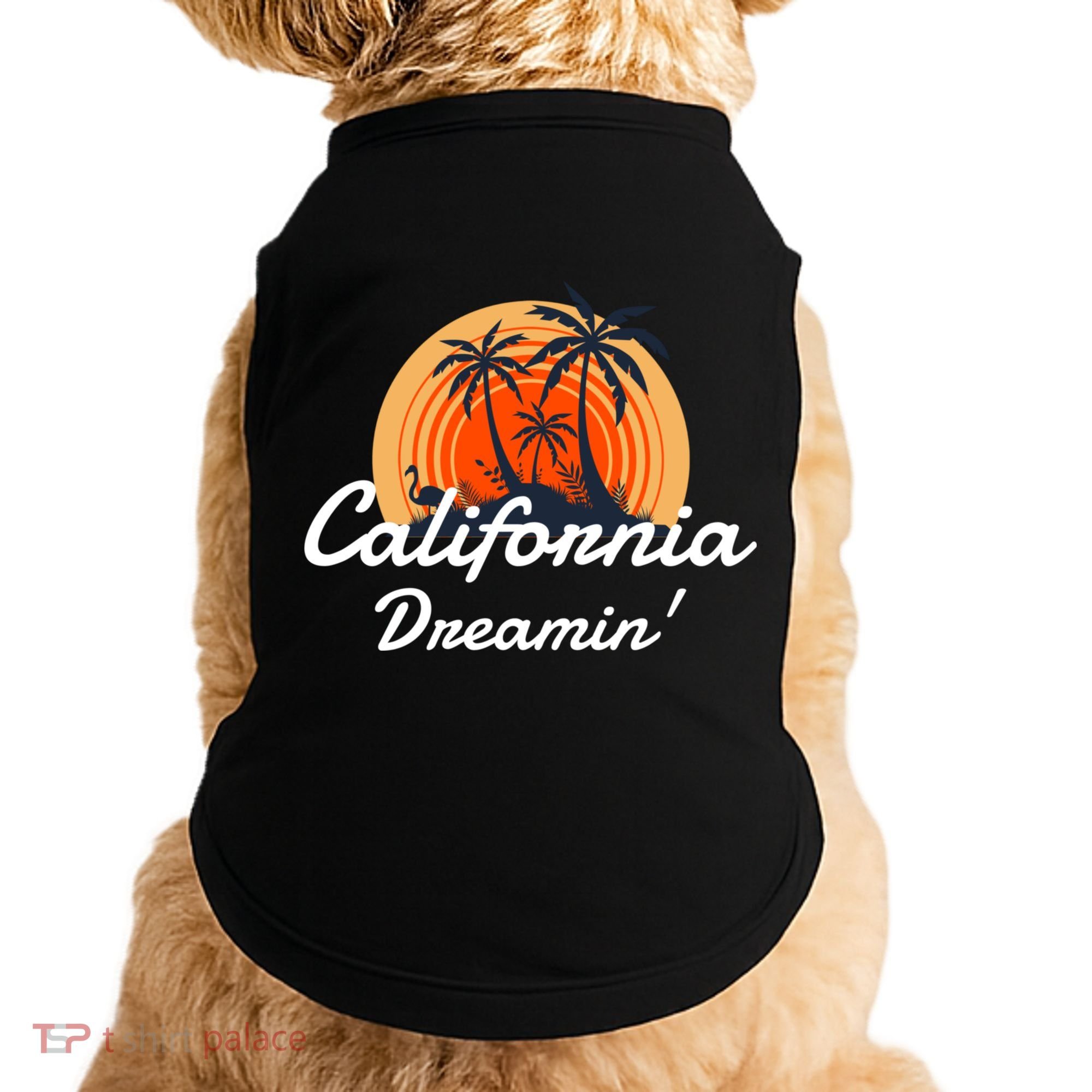California Dreamin' Sunset Venice Beach Summer Surf La Gift Doggie Tank