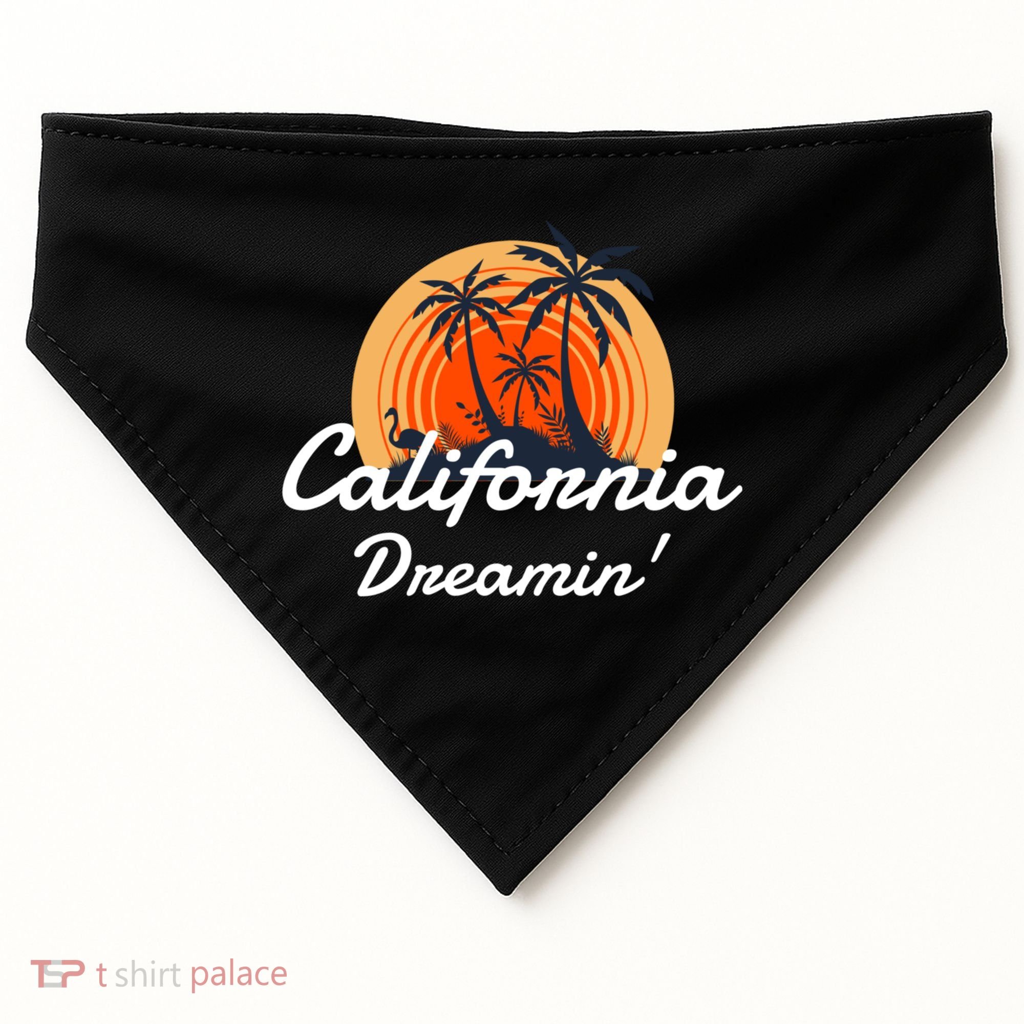 California Dreamin' Sunset Venice Beach Summer Surf La Gift USA-Made Doggie Bandana
