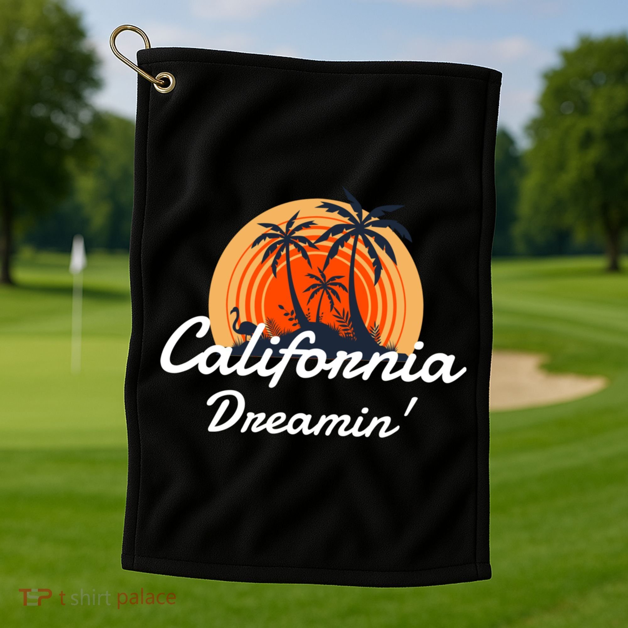California Dreamin' Sunset Venice Beach Summer Surf La Gift Golf Towel