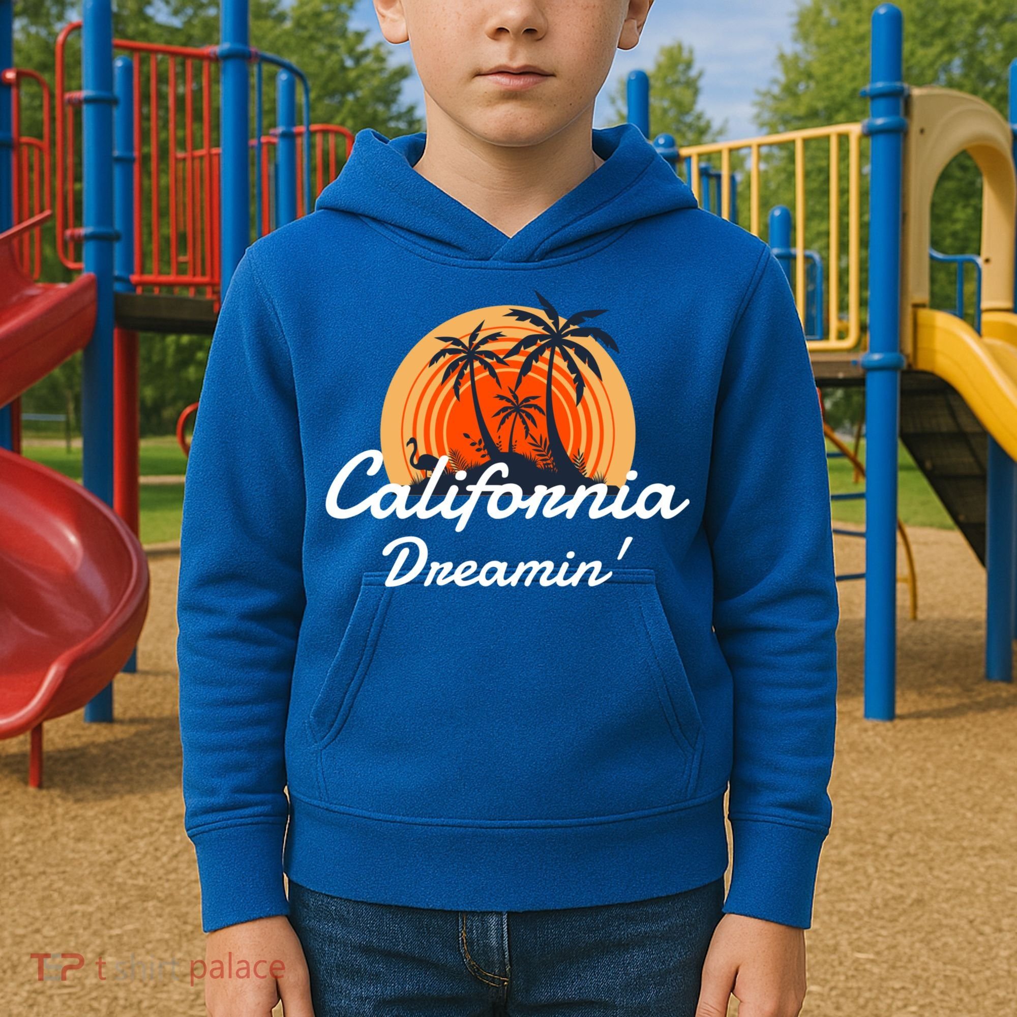 California Dreamin' Sunset Venice Beach Summer Surf La Gift Kids Hoodie
