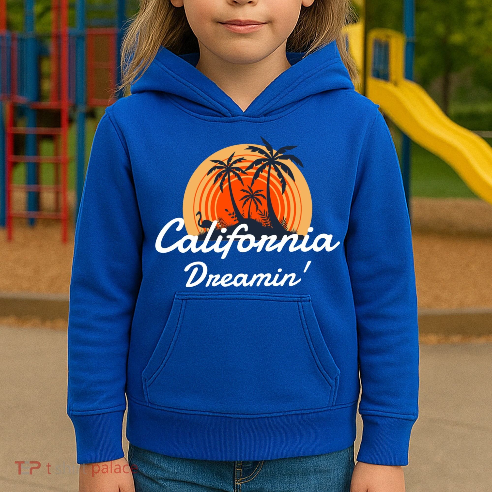California Dreamin' Sunset Venice Beach Summer Surf La Gift Kids Hoodie