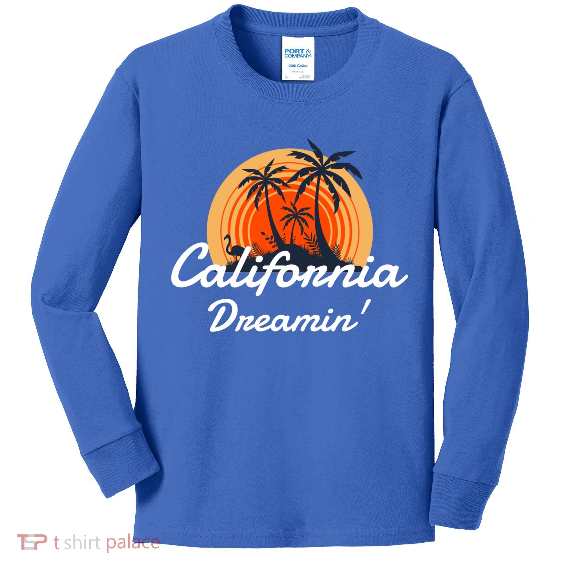 California Dreamin' Sunset Venice Beach Summer Surf La Gift Kids Long Sleeve Shirt