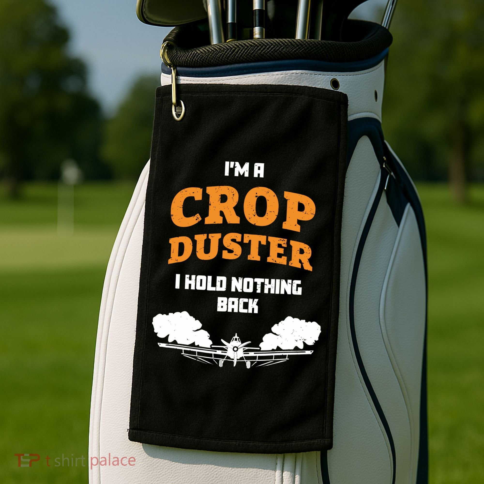 Crop Duster Sarcastic Adult Humor Funny Farting Joke Golf Towel