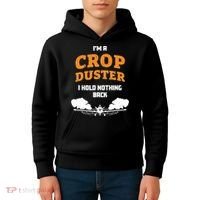 Crop Duster Sarcastic Adult Humor Funny Farting Joke Kids Hoodie thumb 4