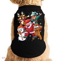 Christmas Dabbing Santa Elf Deer Gingerbread Man & Snowman Doggie Tank thumb 0