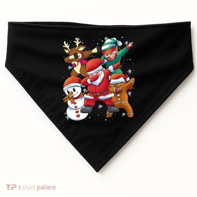 Christmas Dabbing Santa Elf Deer Gingerbread Man & Snowman USA-Made Doggie Bandana