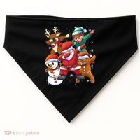 Christmas Dabbing Santa Elf Deer Gingerbread Man & Snowman USA-Made Doggie Bandana thumb 0