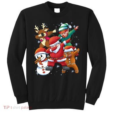 Christmas Dabbing Santa Elf Deer Gingerbread Man & Snowman Sweatshirt