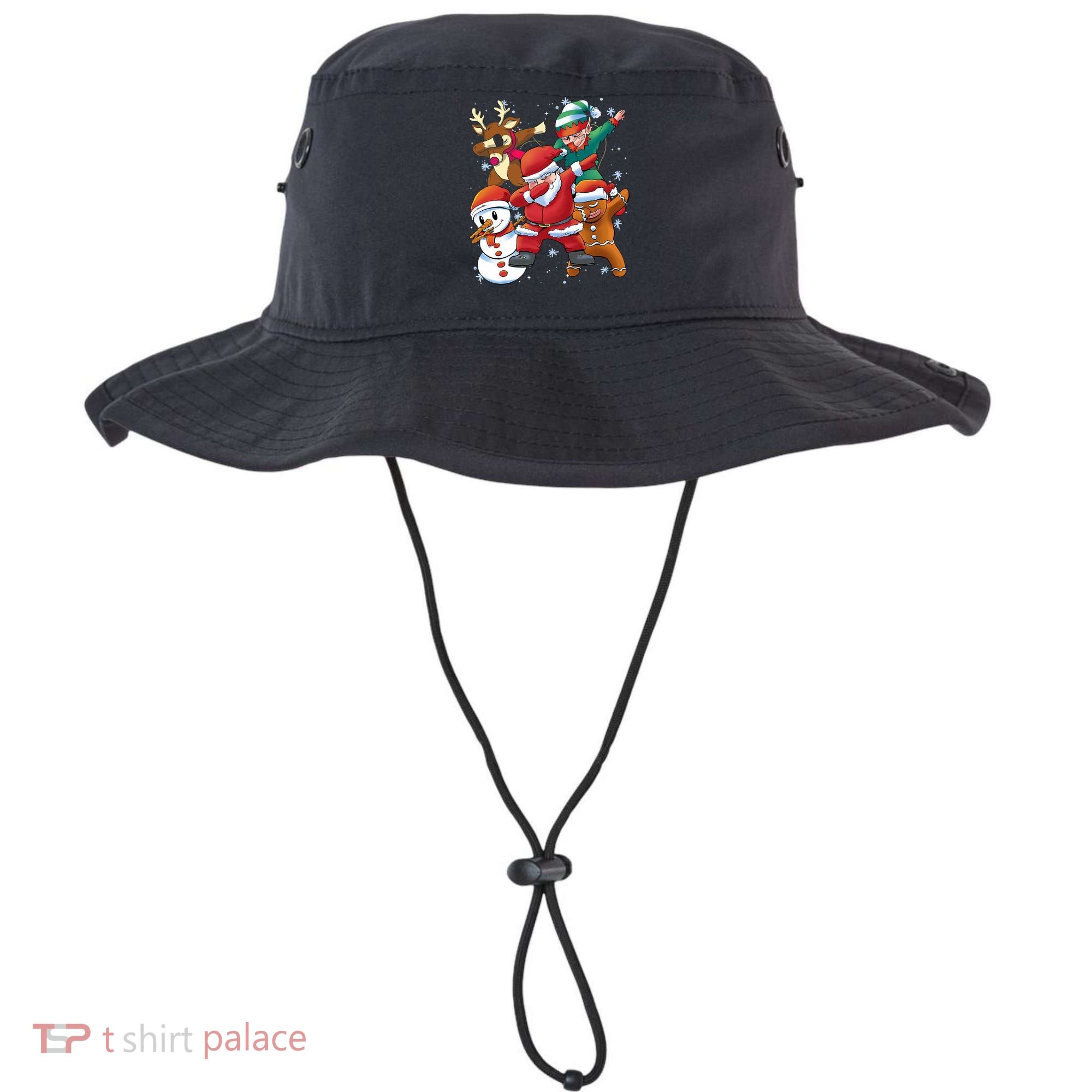 Christmas Dabbing Santa Elf Deer Gingerbread Man & Snowman Bucket Hat