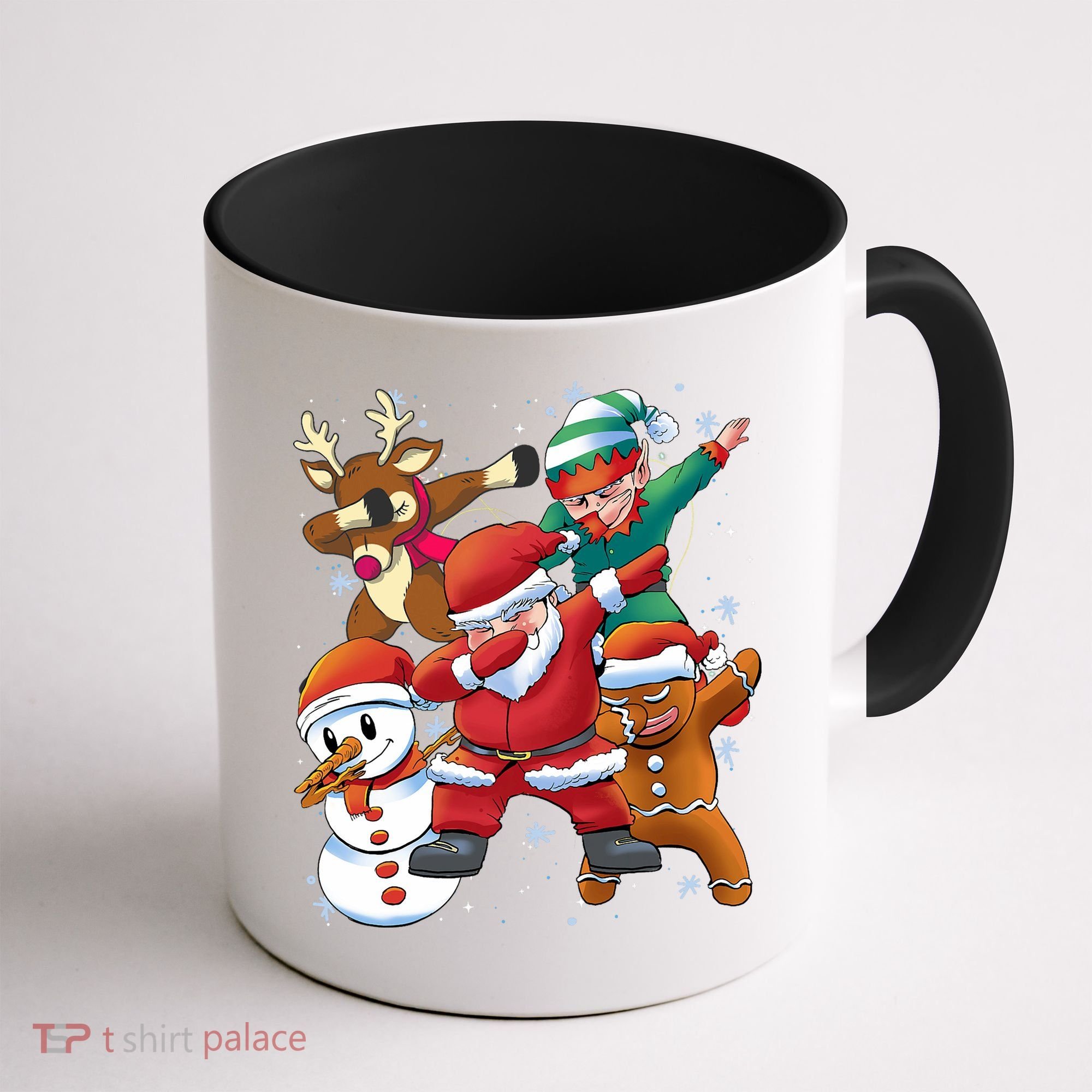 Christmas Dabbing Santa Elf Deer Gingerbread Man & Snowman Coffee Mug