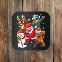 Christmas Dabbing Santa Elf Deer Gingerbread Man & Snowman Coaster thumb 0