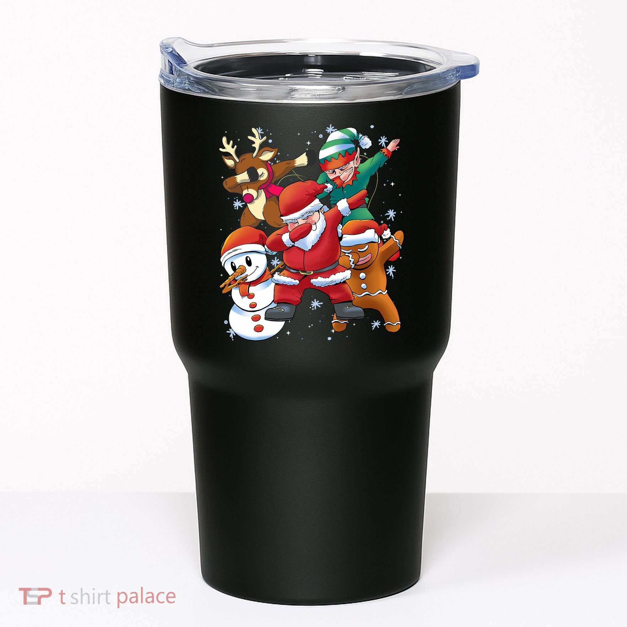 Christmas Dabbing Santa Elf Deer Gingerbread Man & Snowman Tumbler