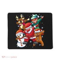 Christmas Dabbing Santa Elf Deer Gingerbread Man & Snowman Mousepad thumb 0