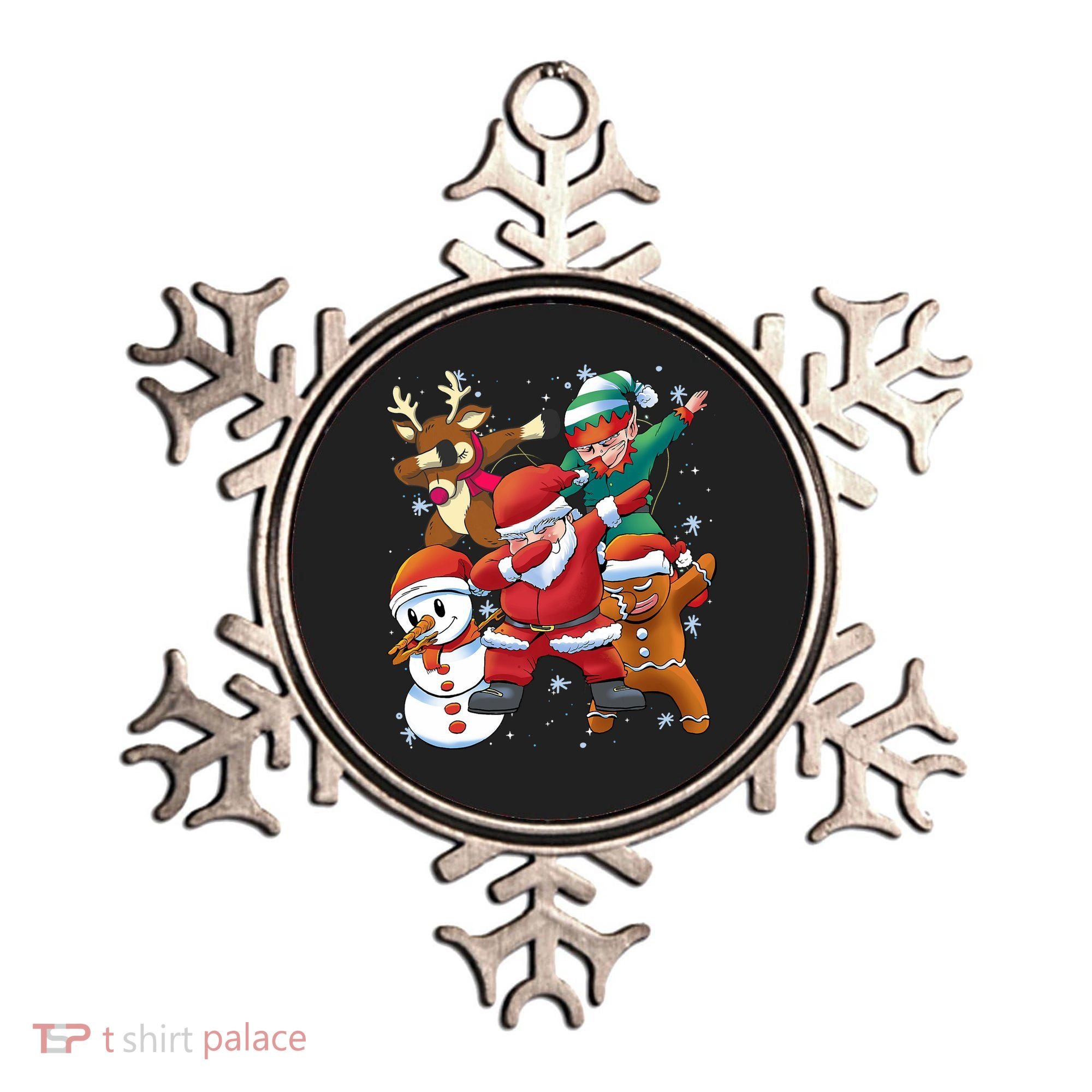 Christmas Dabbing Santa Elf Deer Gingerbread Man & Snowman Ornament