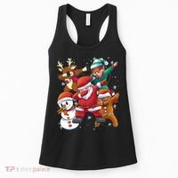 Christmas Dabbing Santa Elf Deer Gingerbread Man & Snowman Women's Tank Top thumb 0