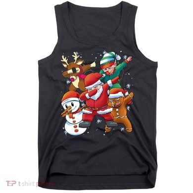 Christmas Dabbing Santa Elf Deer Gingerbread Man & Snowman Tank Top