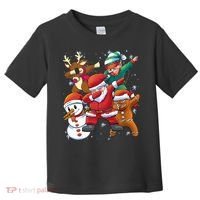 Christmas Dabbing Santa Elf Deer Gingerbread Man & Snowman Toddler T-Shirt thumb 0