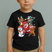 Christmas Dabbing Santa Elf Deer Gingerbread Man & Snowman Toddler T-Shirt thumb 2