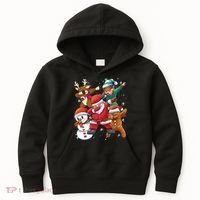 Christmas Dabbing Santa Elf Deer Gingerbread Man & Snowman Kids Hoodie thumb 0