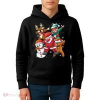 Christmas Dabbing Santa Elf Deer Gingerbread Man & Snowman Kids Hoodie thumb 4