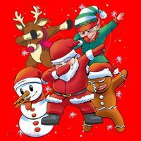 Christmas Dabbing Santa Elf Deer Gingerbread Man & Snowman Santa Hat thumb 1