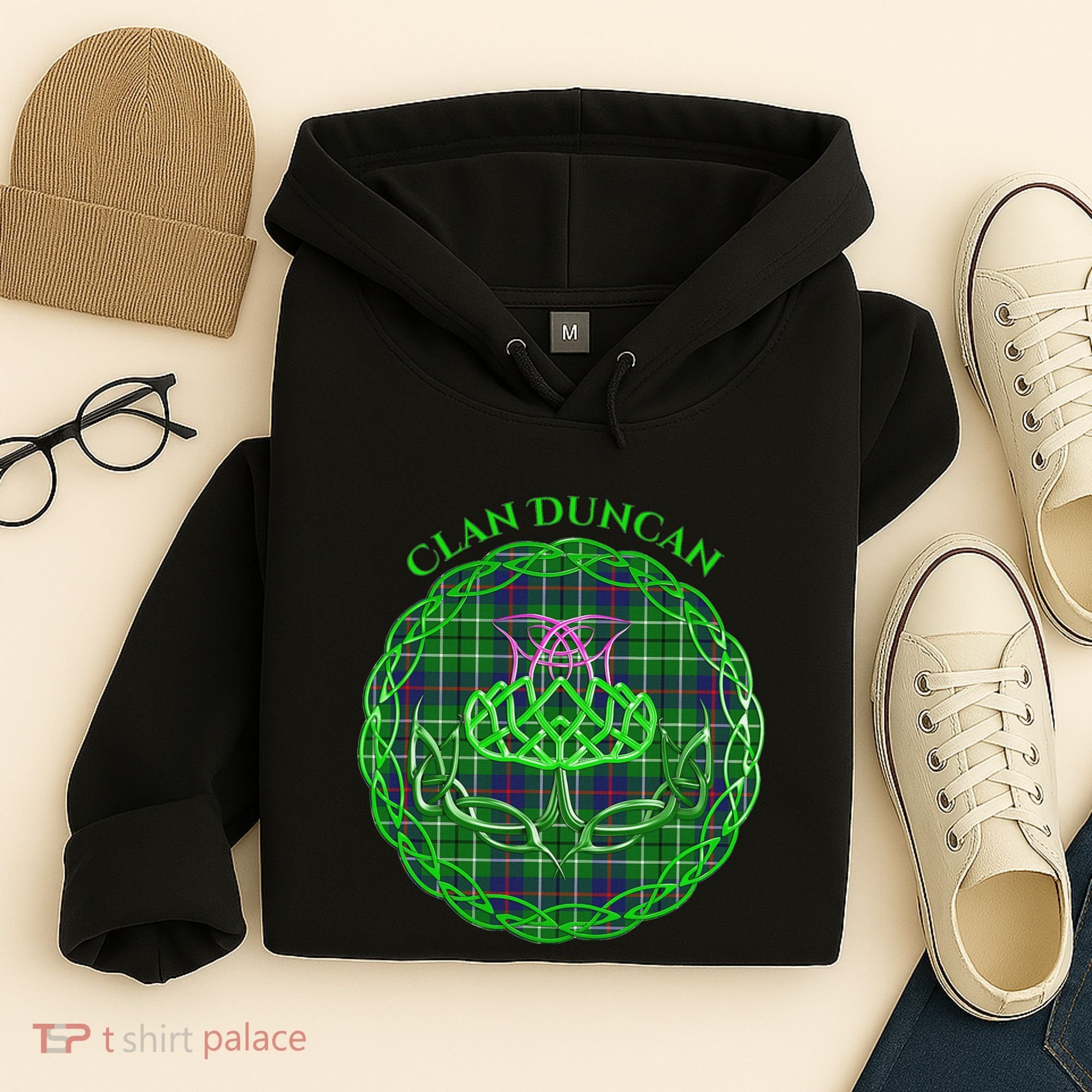 Clan Duncan Scottish Tartan Celtic Thistle Hoodie