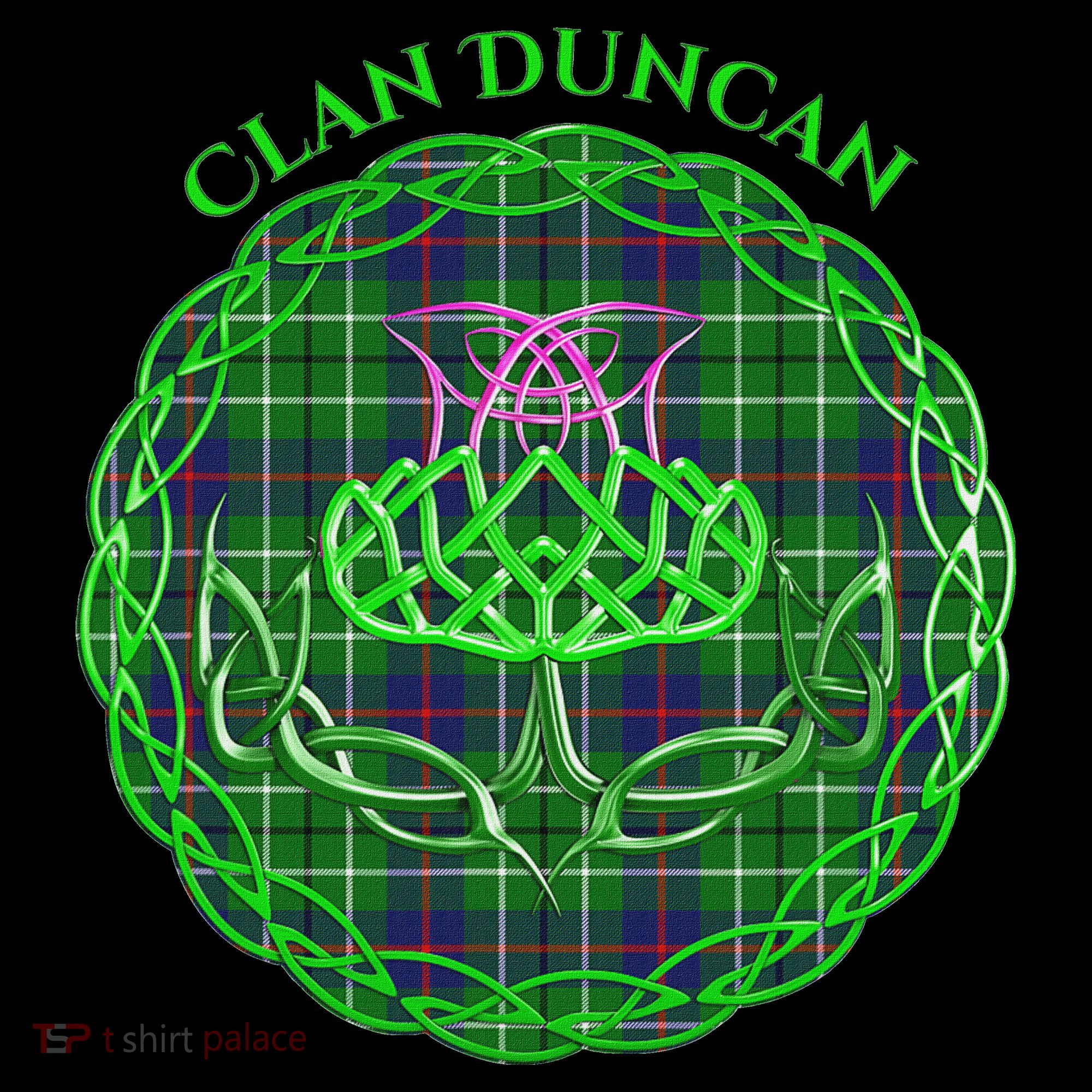 Clan Duncan Scottish Tartan Celtic Thistle Hoodie