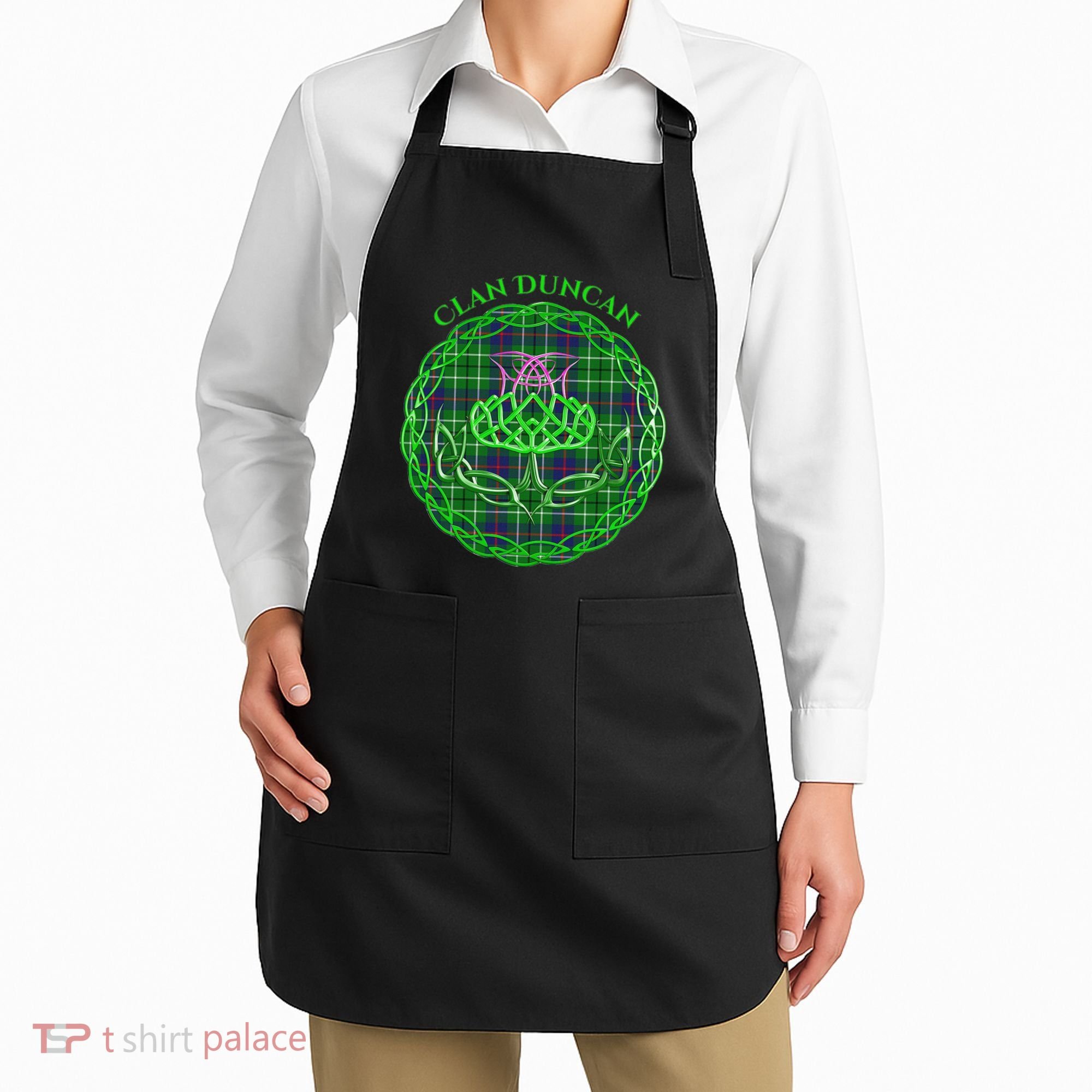 Clan Duncan Scottish Tartan Celtic Thistle Apron