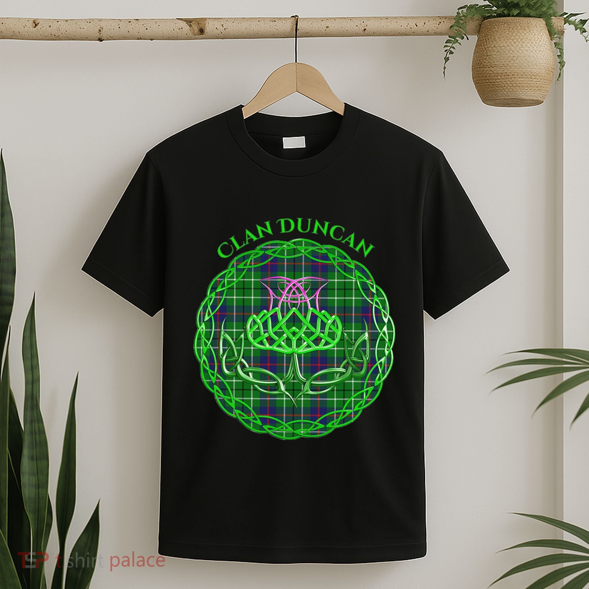 Clan Duncan Scottish Tartan Celtic Thistle T-Shirt